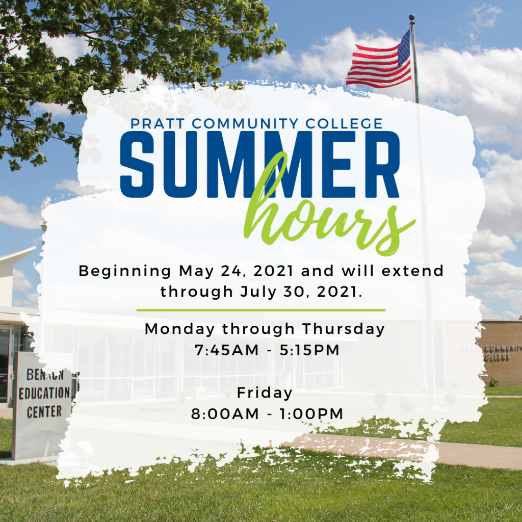 PCC Summer Hours 2021 Pratt Community College