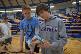 mousetrap car used in contest at academic olympics at prattcc