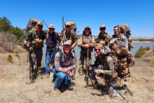 group photo of WOO class on trip to Gila National Park